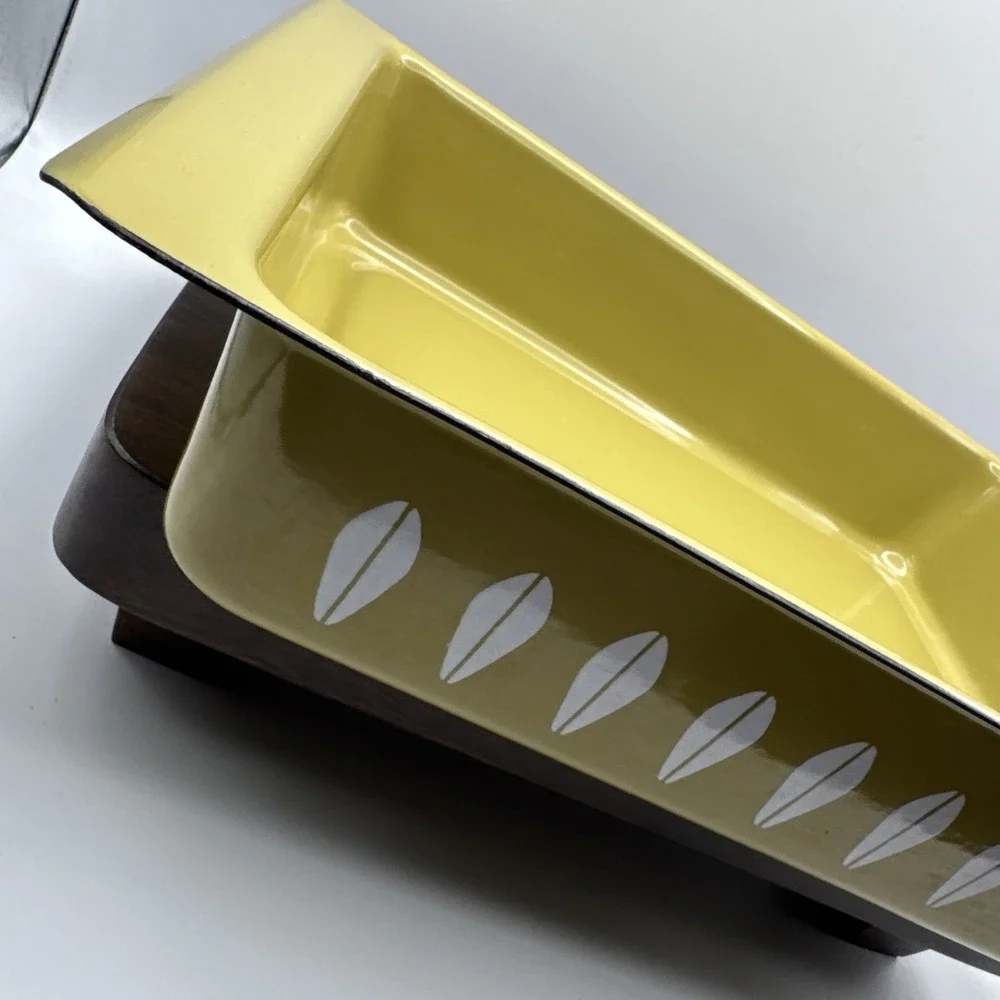 Cathrineholm Enamelware Lotus Baking Pan Green Lasanga Casserole Rectangular